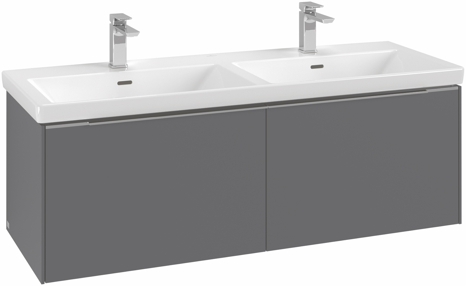 Villeroy & Boch Waschtischunterschrank „Subway 3.0“ für Schrank-Doppelwaschtisch 127,2 × 42,9 × 47,8 × 47,8 cm in 2 Auszüge, Waschbecken mittig, mittig
