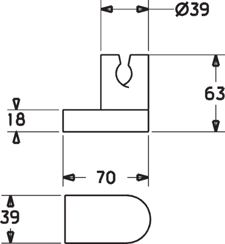 Hansa Halter für Handbrause „Viva“ in Chrom Hansa Halter für Handbrause „Viva“ in Chrom