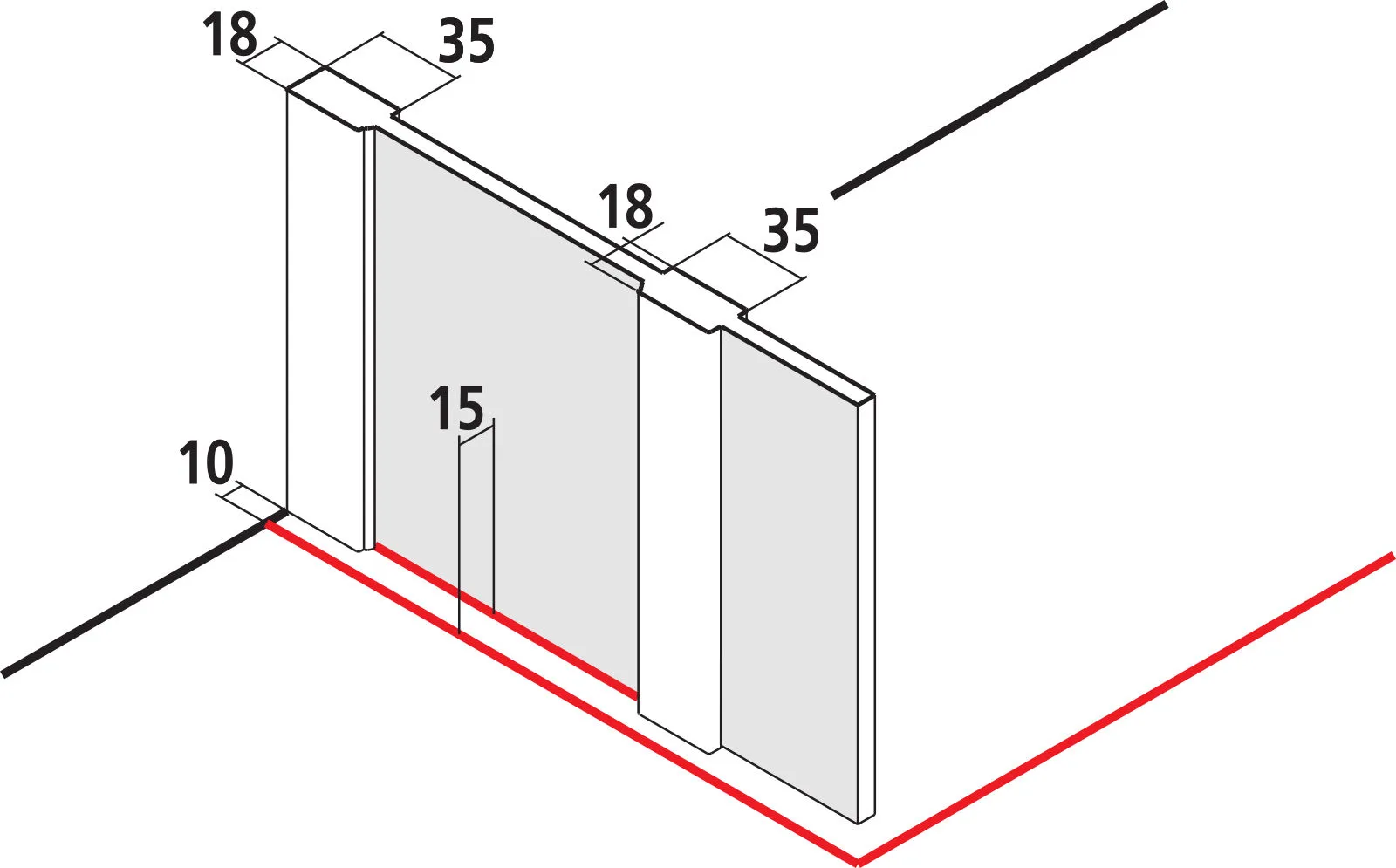 Kermi Duschdesign Walk-In-Duschkabine „WALK-IN XB“ Glas Klar, Profile Silber Hochglanz, BV: 300 - 300 mm H: 2000 mm