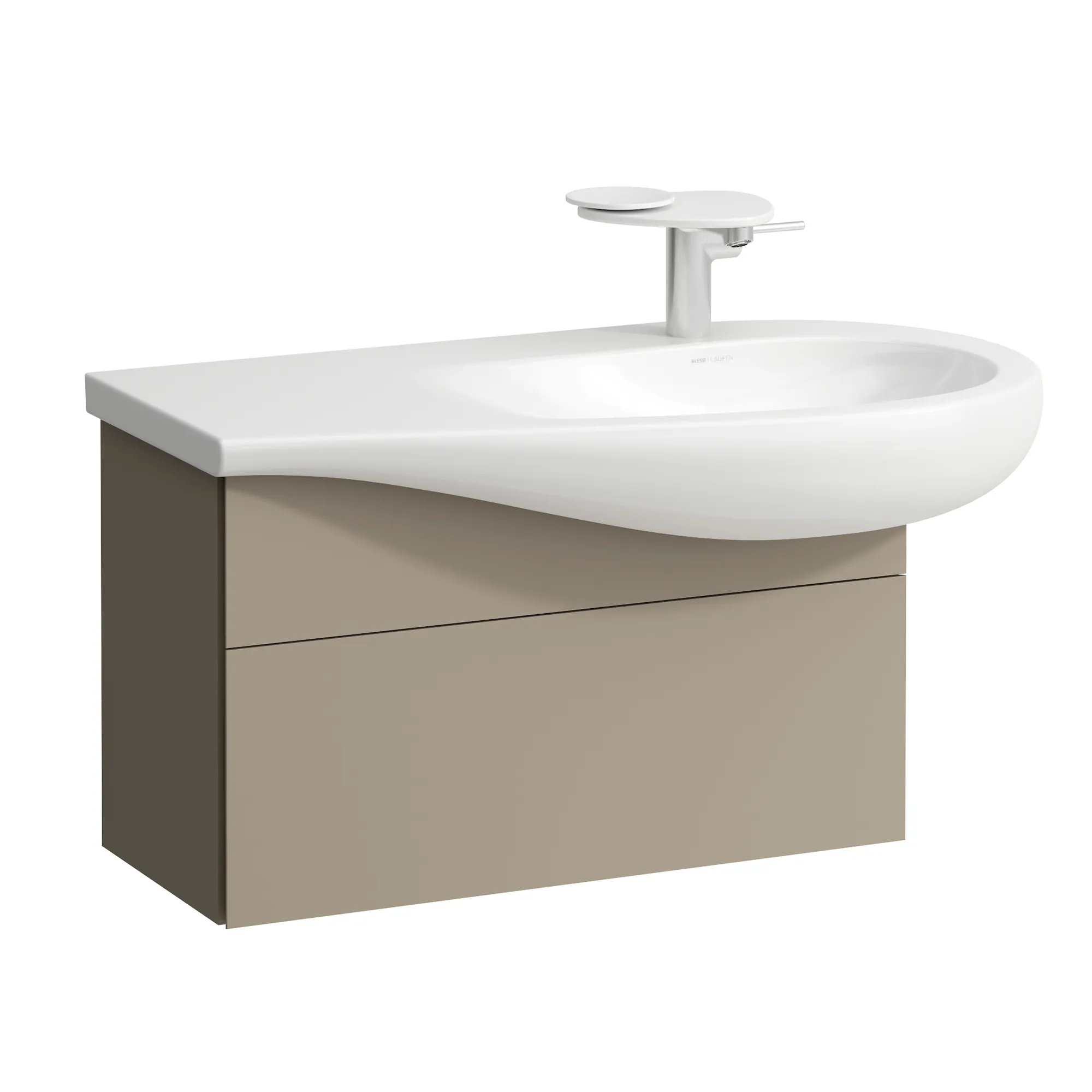 Waschtischunterbau, ILBAGNOALESSI, 321x732x442, 1 Schublade, integrierte, versteckte Griffe seitlich, Vollauszug, Soft-Close, Siphonausschnitt rechts, passend zu Waschtisch H814976, Weiß matt Waschtischunterbau, ILBAGNOALESSI, 321x732x442, 1 Schublade, integrierte, versteckte Griffe seitlich, Vollauszug, Soft-Close, Siphonausschnitt rechts, passend zu Waschtisch H814976, Weiß matt