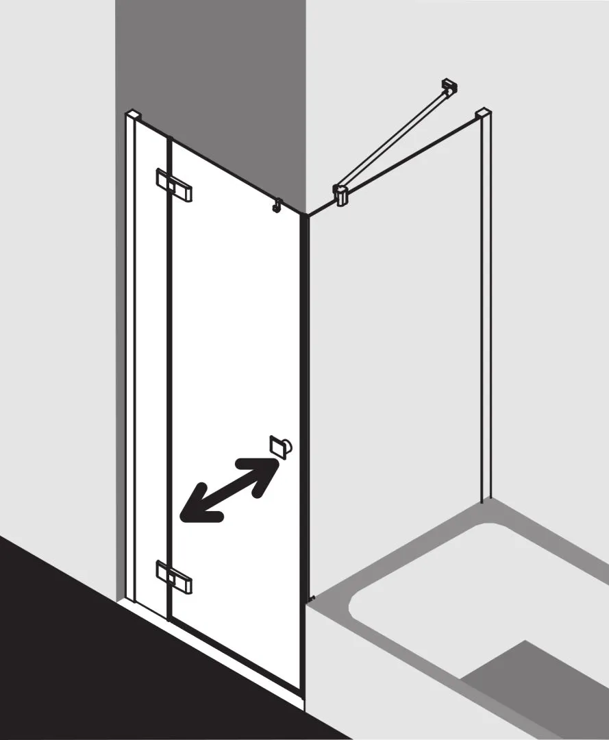 Kermi Duschdesign MENA TVP Duschkabine, 1750x750 mm, Silber Hochglanz