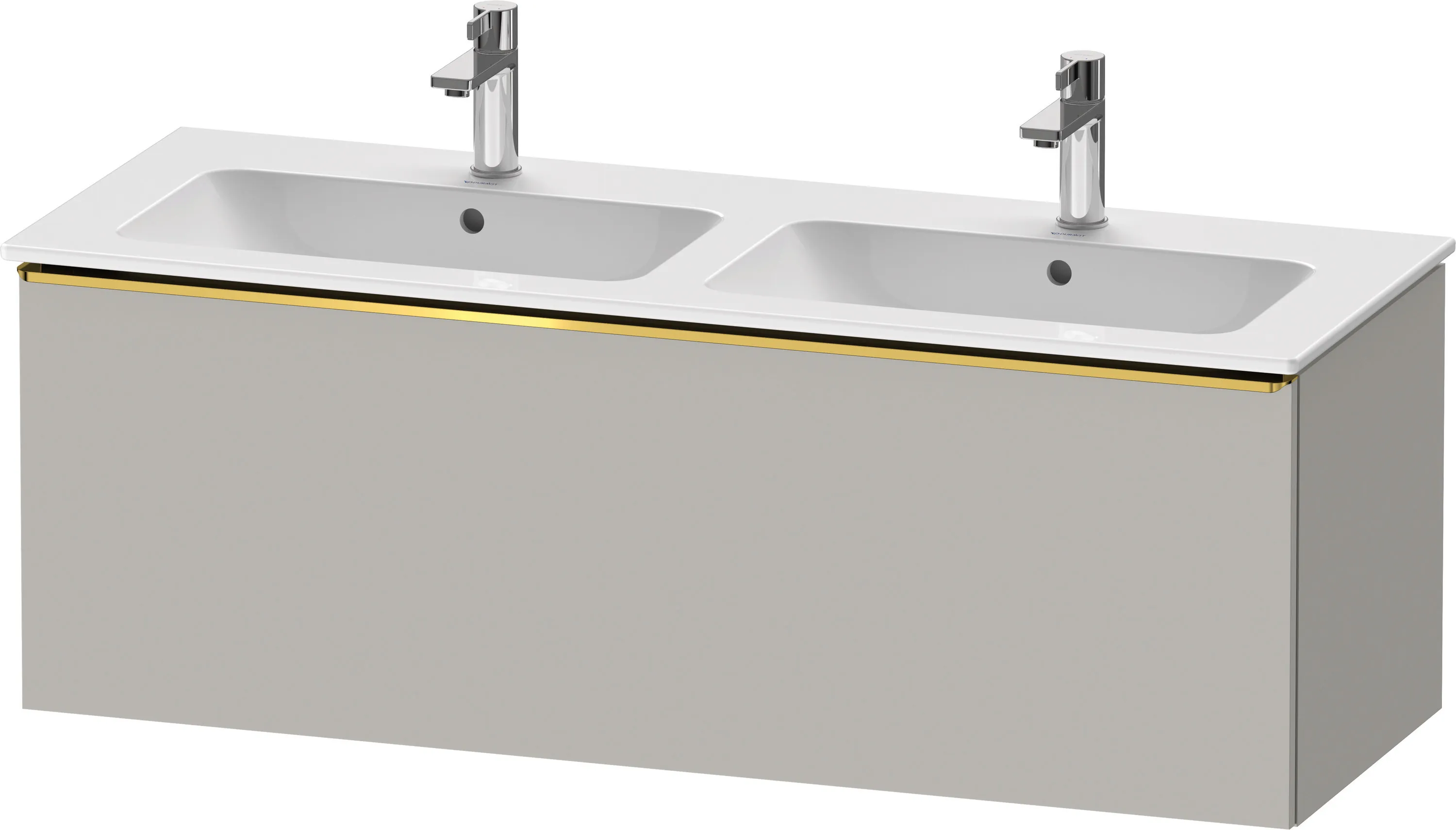 Duravit Waschtischunterschrank wandhängend „D-Neo“ 128 × 44 × 46,2 cm Betongrau Matt