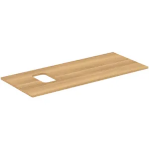 Waschtischplatte i.life B Ausschnitt links für eine Schale 1202x507x18mm Weiß matt