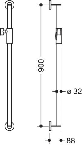 Brausehalterstange „System 900“ in Dunkelgrau Perlglimmer tiefmatt / Schwarz matt Brausehalterstange „System 900“ in Dunkelgrau Perlglimmer tiefmatt / Schwarz matt