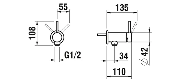 Einhebel-Brausemischer Unterputz TWINPLUS für SIMIBOX 1-Point ohne Zubehör chrom Einhebel-Brausemischer Unterputz TWINPLUS für SIMIBOX 1-Point ohne Zubehör chrom