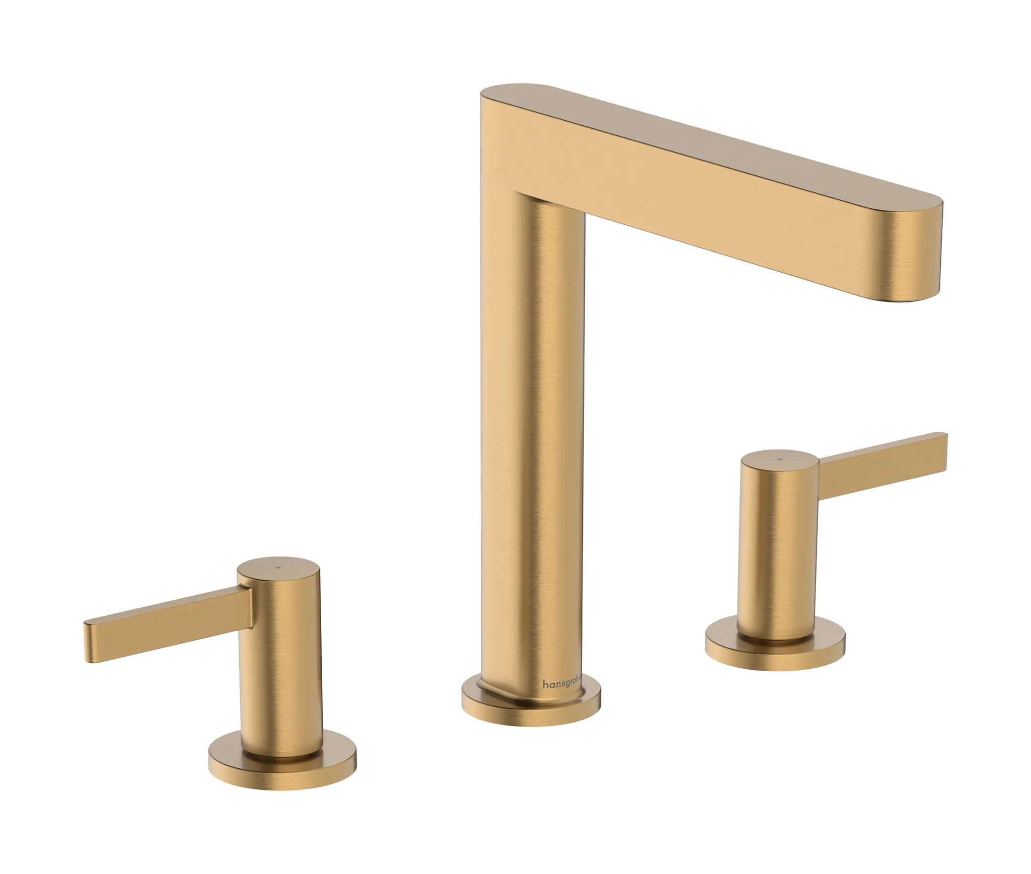 Hansgrohe Finoris 3-Loch Waschtischarmatur 160 mit Push-Open Ablaufgarnitur, Brushed Bronze