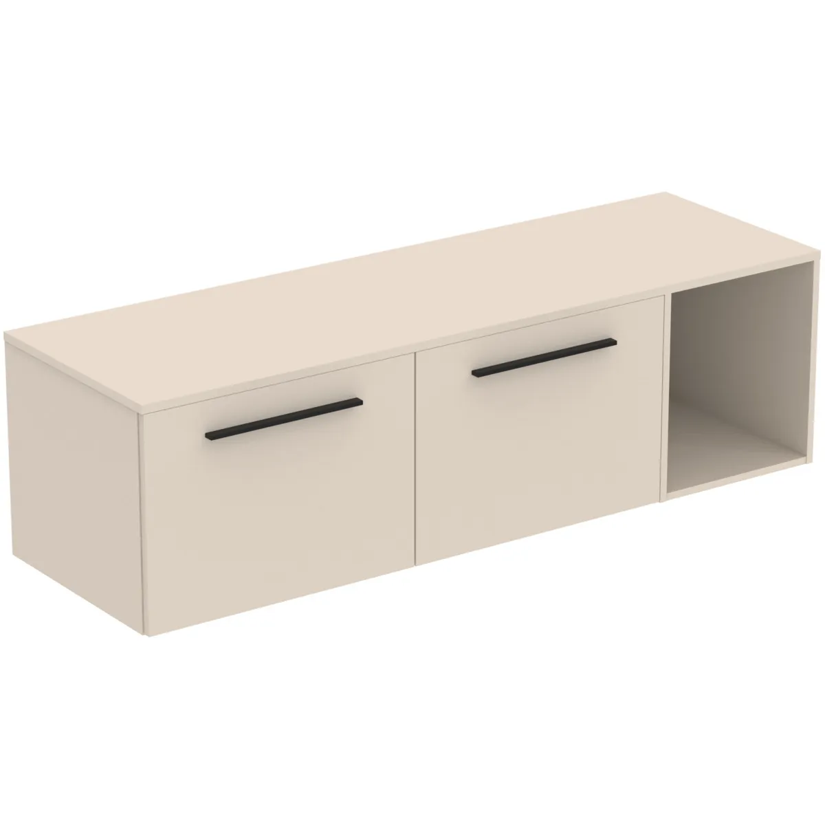 Möbel-Set 160cm i.life B 2 Auszüge 1 offenes Fach Griff Schwarz Weiß matt Möbel-Set 160cm i.life B 2 Auszüge 1 offenes Fach Griff Schwarz Weiß matt
