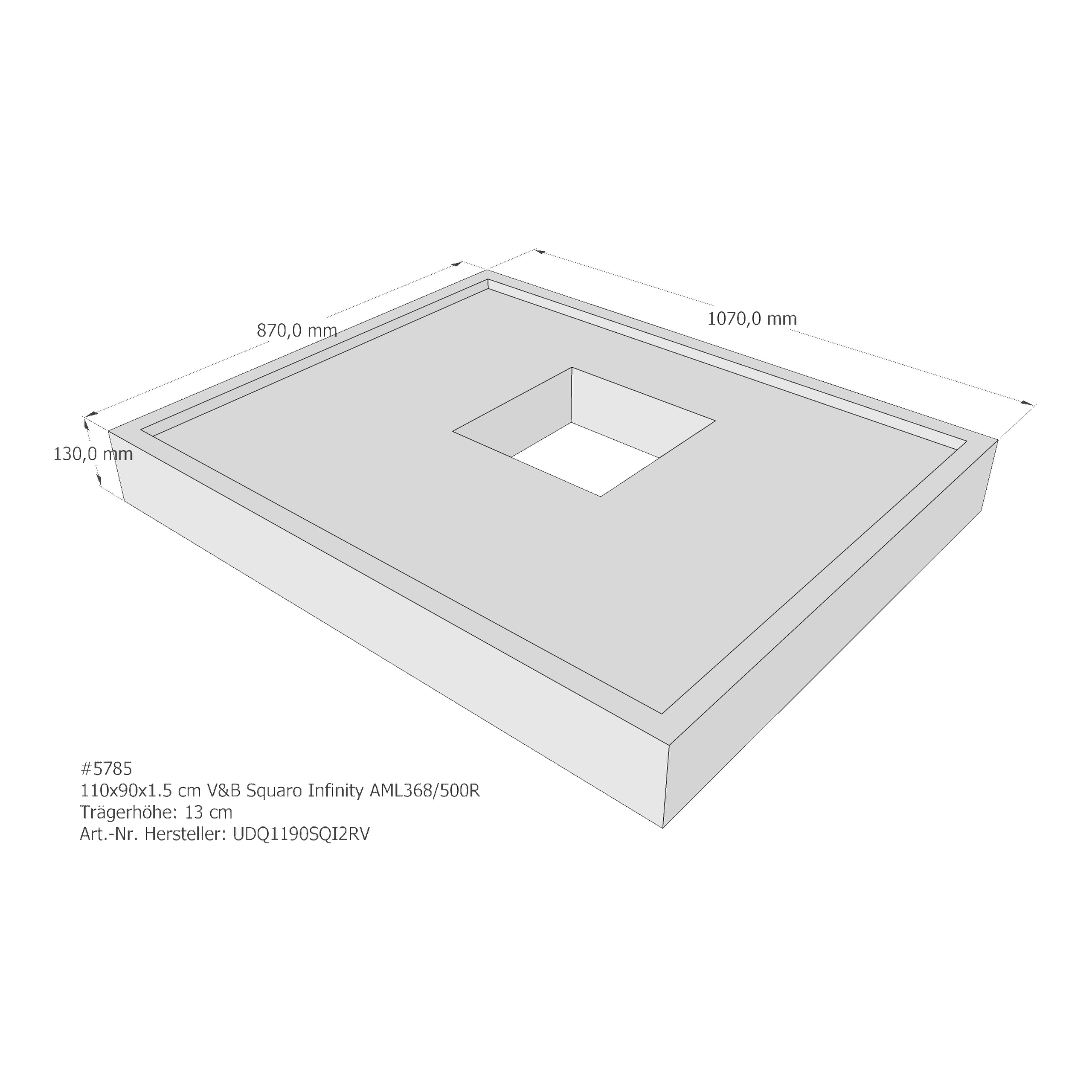 Duschwannenträger für Villeroy & Boch Squaro Infinity 110 × 90 × 1,5 cm