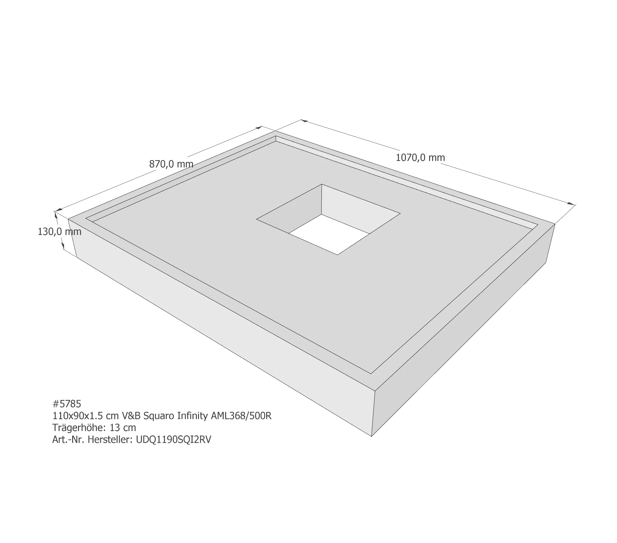 Duschwannenträger für Villeroy & Boch Squaro Infinity 110 × 90 × 1,5 cm Duschwannenträger für Villeroy & Boch Squaro Infinity 110 × 90 × 1,5 cm