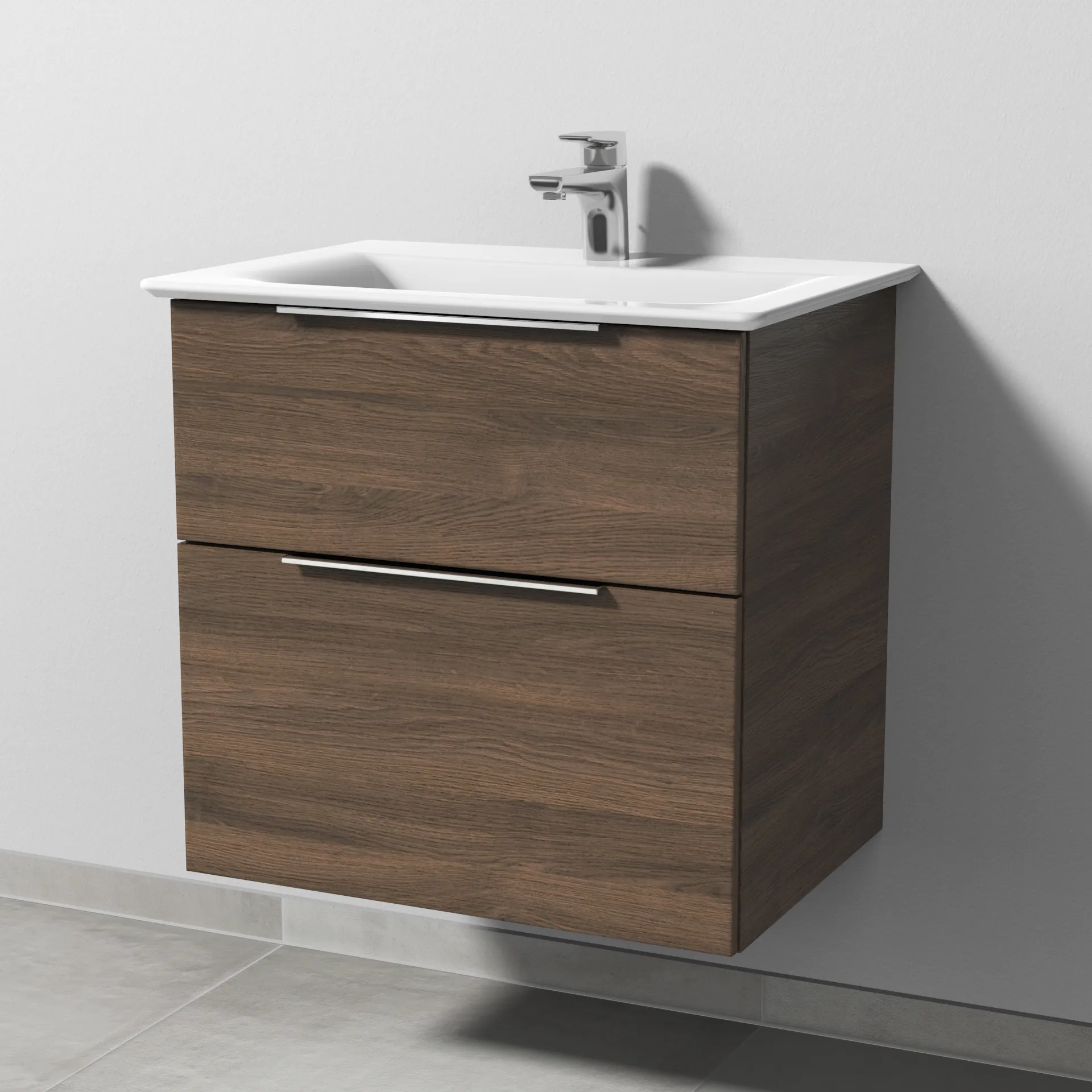 Sanipa Waschtischunterschrank „3way“ passend zu Keramik-Waschtische Connect Air von Ideal Standard 590 × 585 × 437 mm in Eiche Arizona