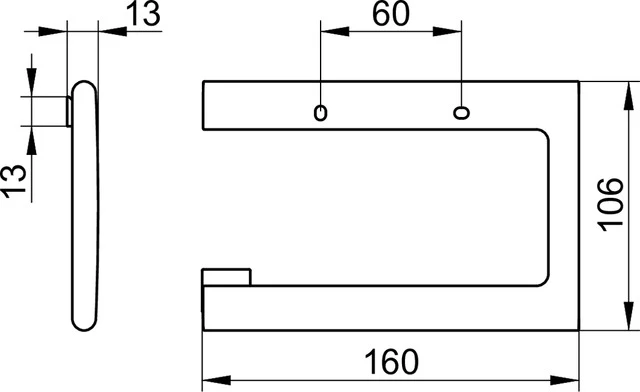 Edition 400 11562130000 Toilettenpapierhalter offene Form Schwarzchrom gebürstet Edition 400 11562130000 Toilettenpapierhalter offene Form Schwarzchrom gebürstet