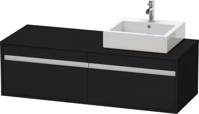 Duravit Waschtischunterschrank wandhängend „Ketho“ 140 × 42,6 × 55 cm Eiche Schwarz