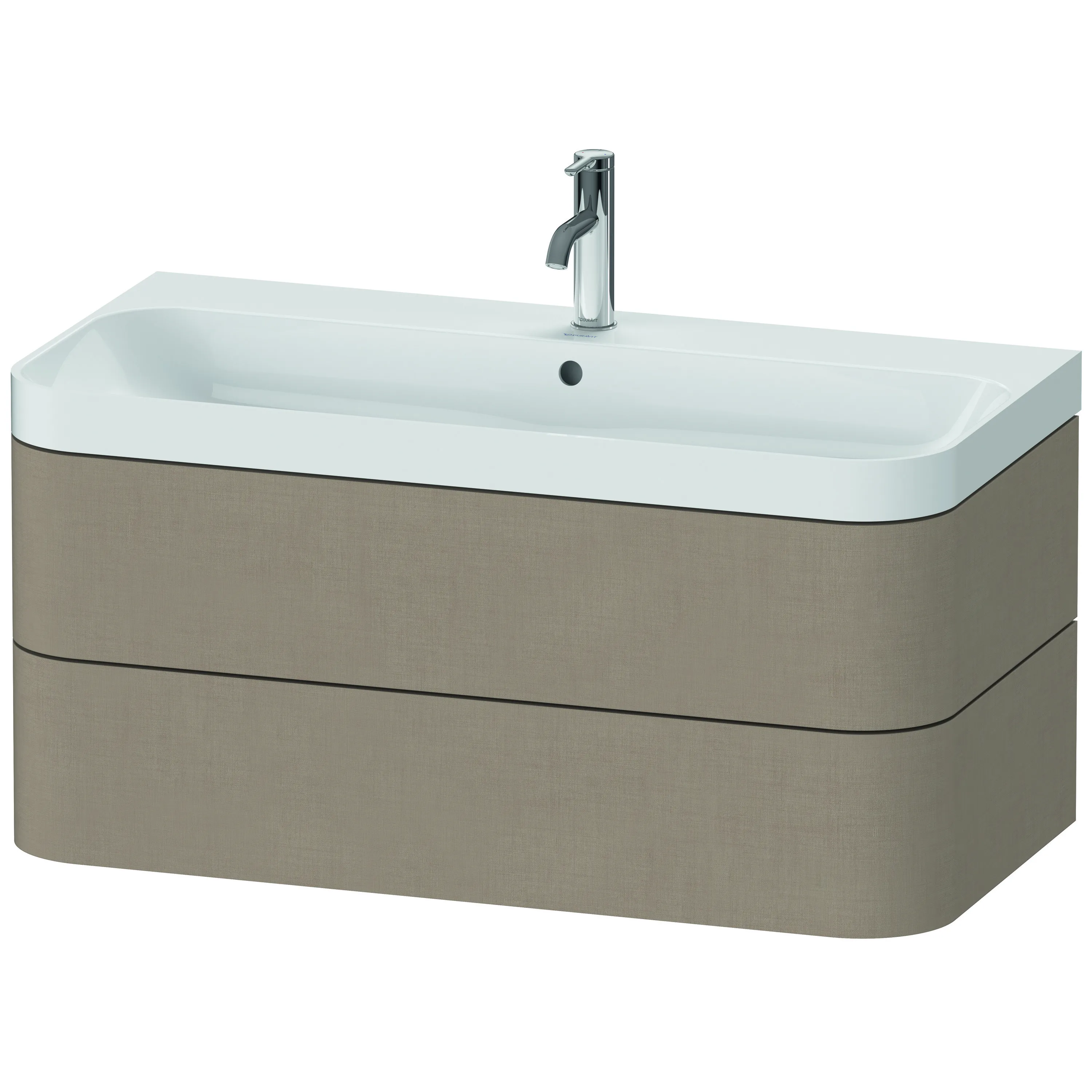 Duravit Waschtischunterschrank c-shaped Set wandhängend „Happy D.2 Plus“ 97,5 × 48 × 49 cm Leinen