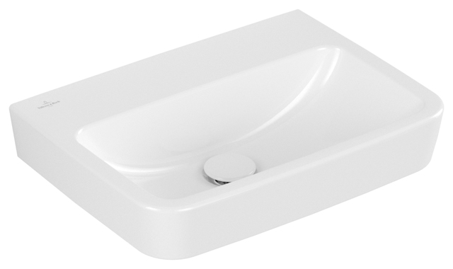 Handwaschbecken O.novo 434453, 500 x 370 mm, Eckig, Becken mittig, ohne Überlauf, Weiß Alpin