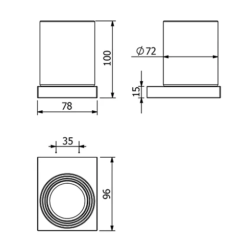 -VELA C Glashalter chrom