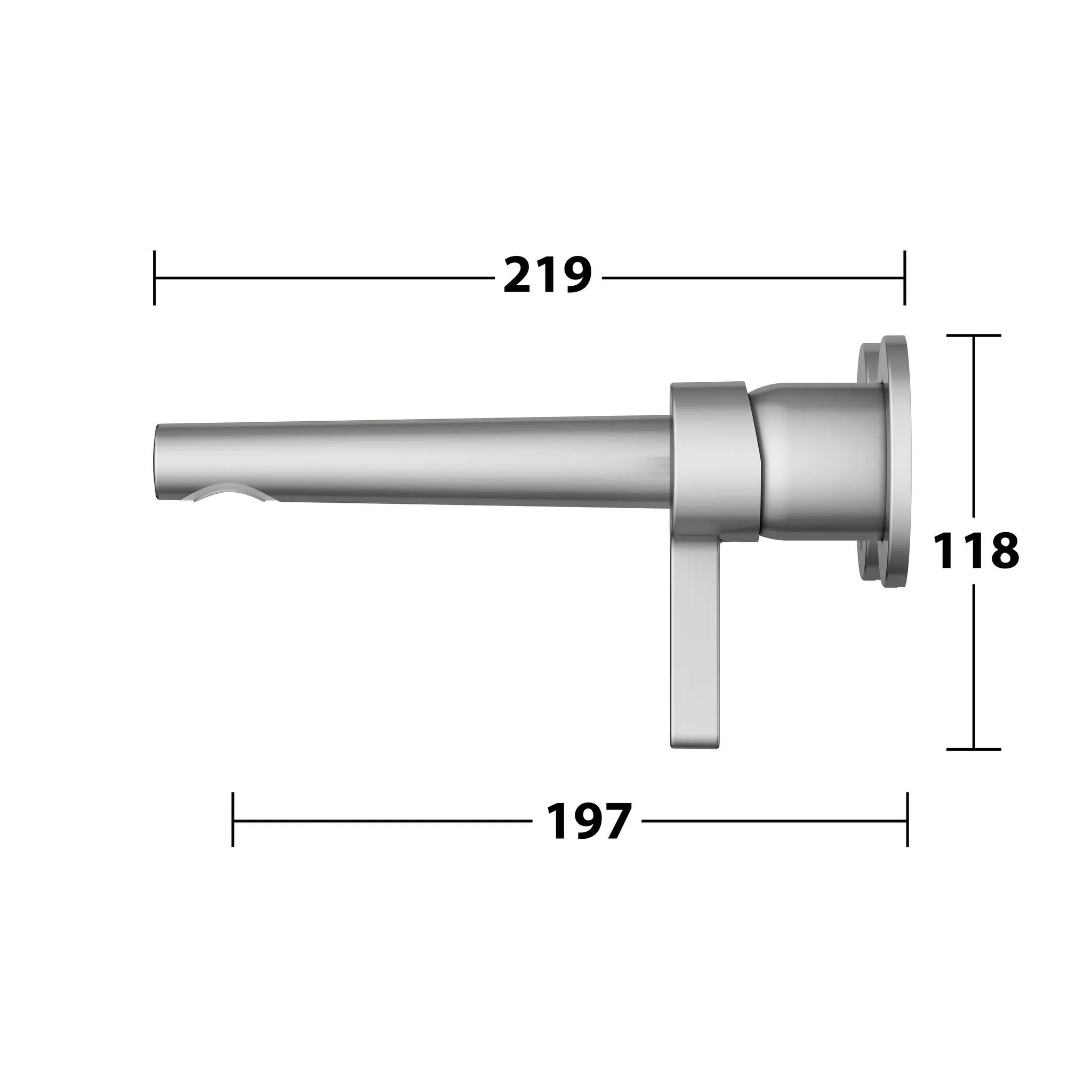 KEUCO EDITION 400 Einhebel-Waschtischmischer Unterputz 2 Loch Wandmontage Ausladung 197 mm Edelstahl-finish