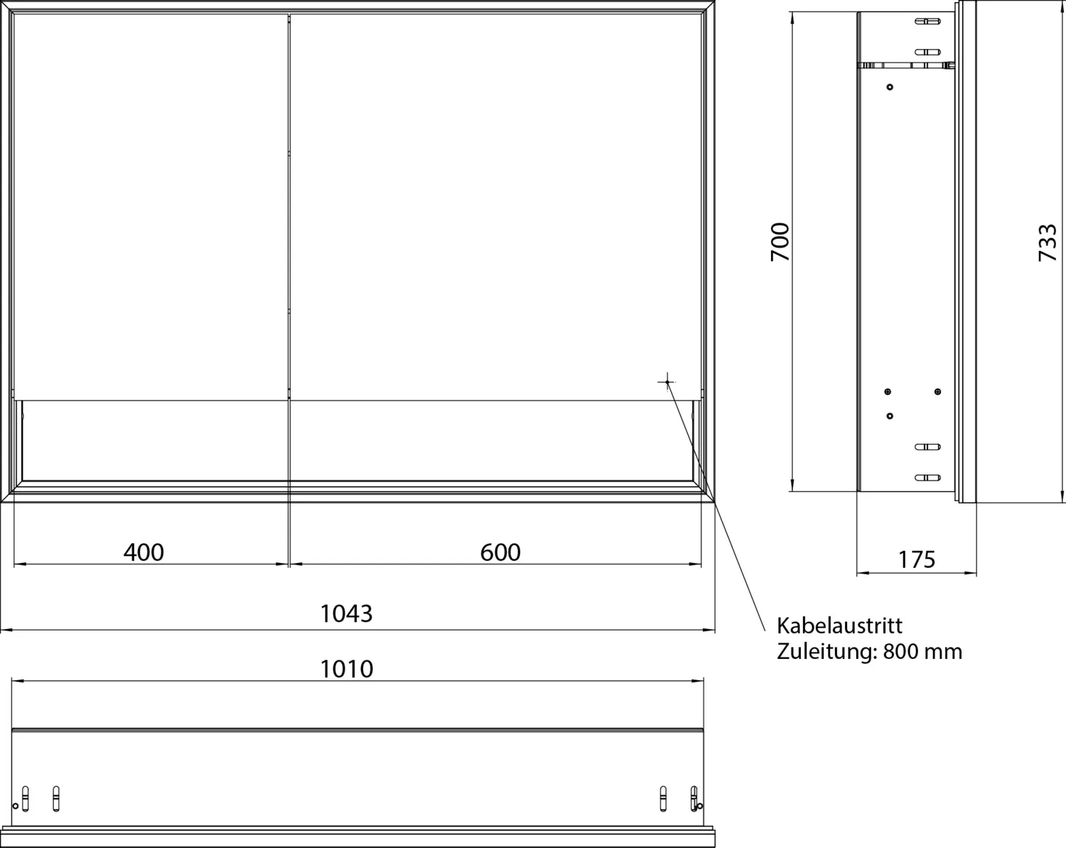 emco LED-Lichtspiegelschrank Loft mit Unterfach 1000 mm, breite Tür rechts, Rückwand weiß emco LED-Lichtspiegelschrank Loft mit Unterfach 1000 mm, breite Tür rechts, Rückwand weiß