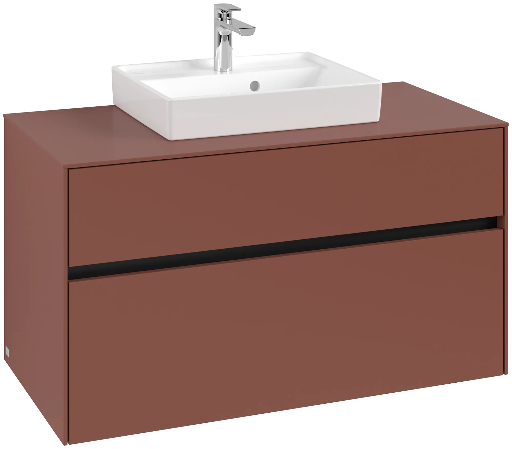 Villeroy & Boch Waschtischunterschrank „Collaro“ 1000 × 548 × 500 mm Wine Red, mit Beleuchtung, für Becken mittig Villeroy & Boch Waschtischunterschrank „Collaro“ 1000 × 548 × 500 mm Wine Red, mit Beleuchtung, für Becken mittig