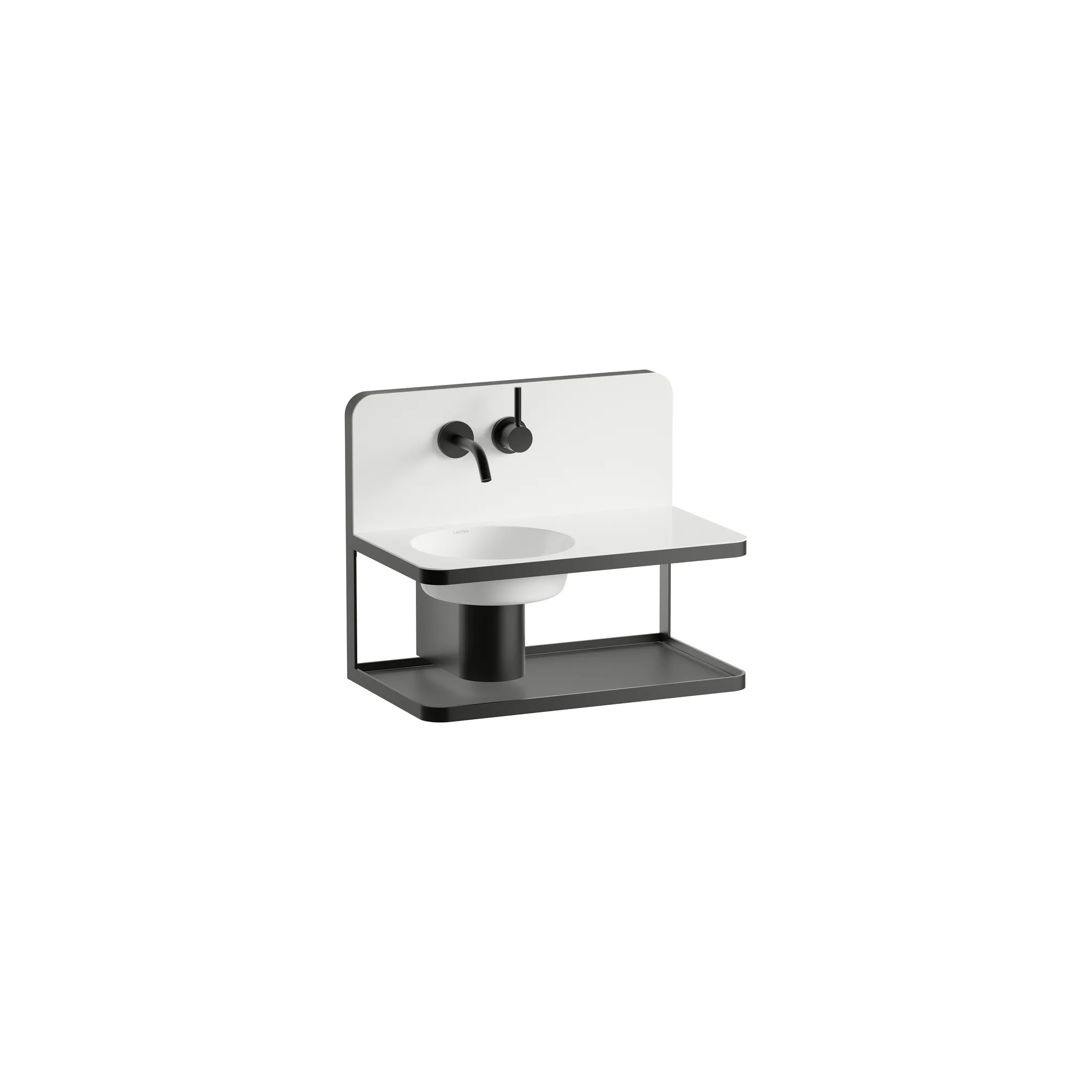 Laufen Waschplatz STEEL19 glasierter Stahl rechteckig Becken links 600 x 360 x 497 mm in weiß Laufen Waschplatz STEEL19 glasierter Stahl rechteckig Becken links 600 x 360 x 497 mm in weiß