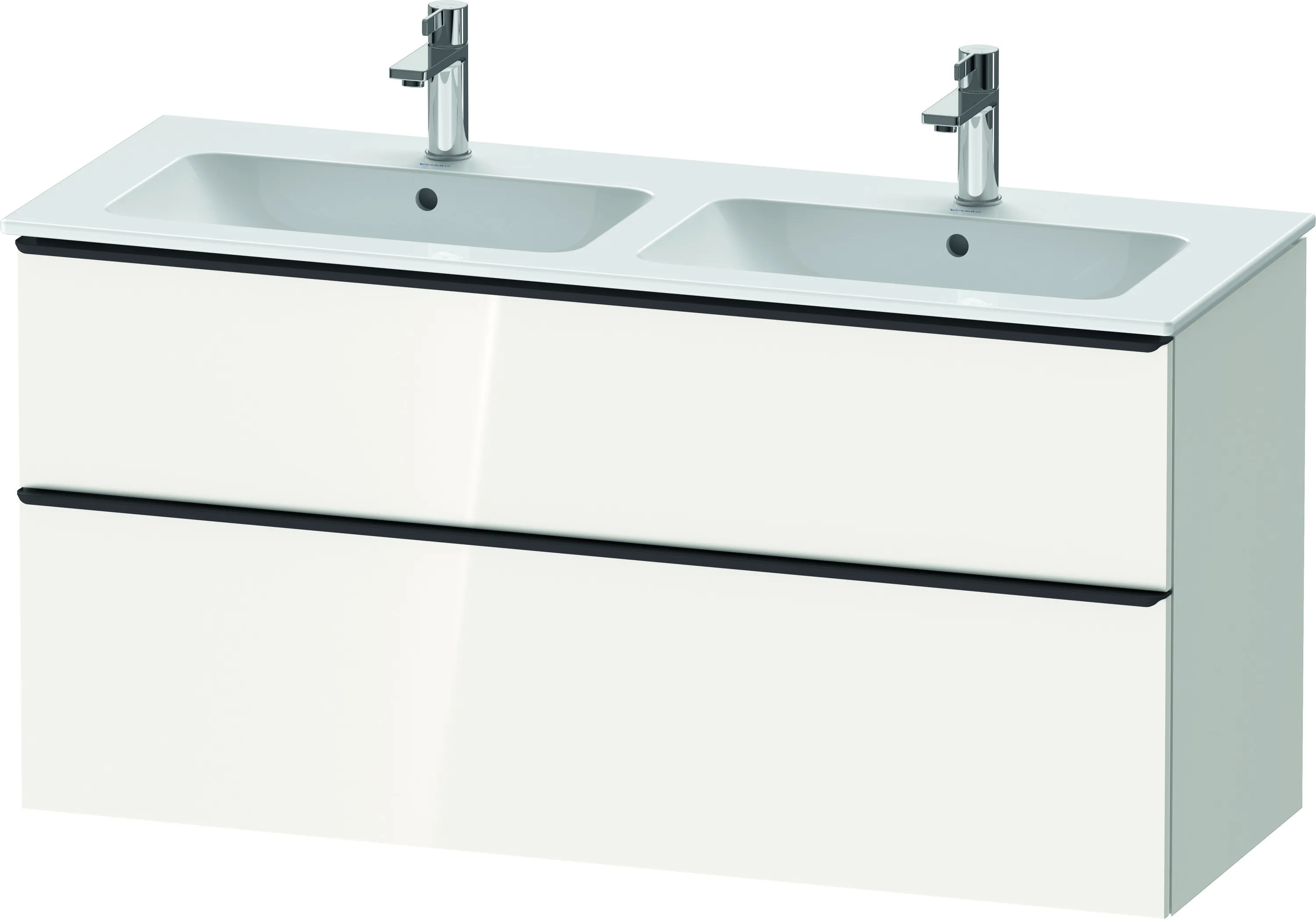 Duravit Waschtischunterschrank wandhängend „D-Neo“ 128 × 62,5 × 46,2 cm Weiß Hochglanz