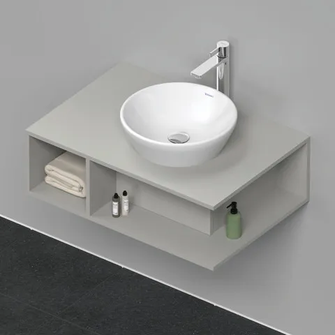 Duravit Waschtischunterschrank wandhängend „D-Neo“ 80 × 26 × 55 cm Betongrau Matt