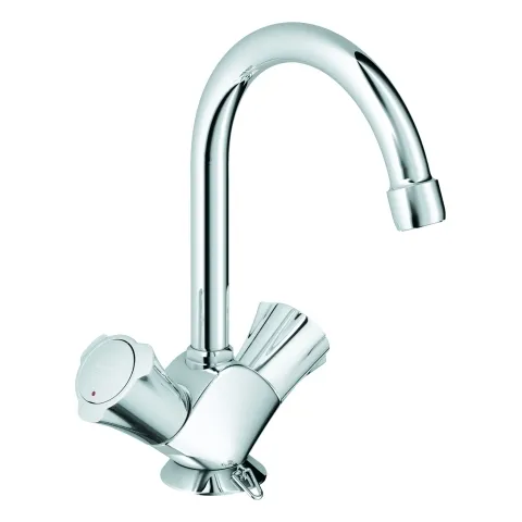 Waschtisch-Einlochbatterie Costa 21337_1, schwenkbarer Rohrauslauf mit Mousseur, versenkbare Kette, chrom Waschtisch-Einlochbatterie Costa 21337_1, schwenkbarer Rohrauslauf mit Mousseur, versenkbare Kette, chrom