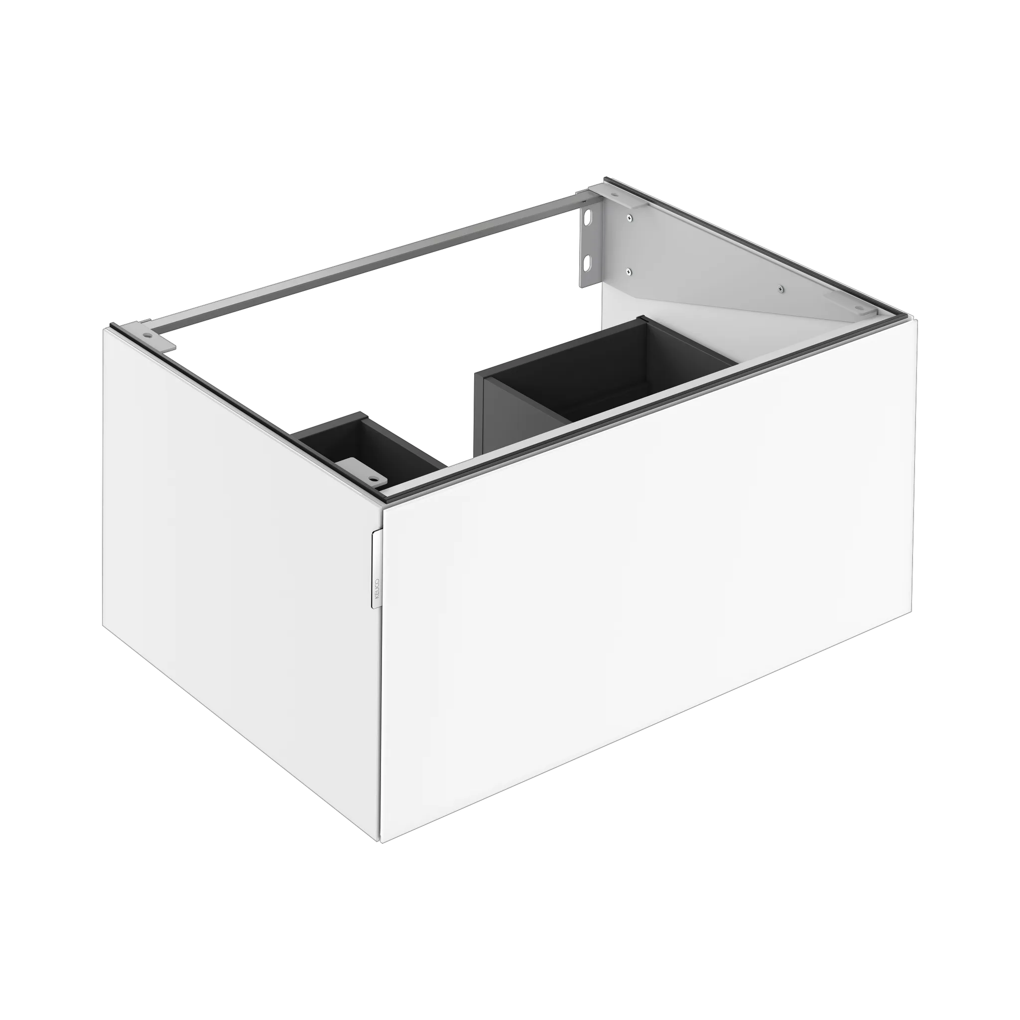 KEUCO EDITION 11 ART Waschtischunterbau mit Auszug und Beleuchtung, Glas weiß satiniert