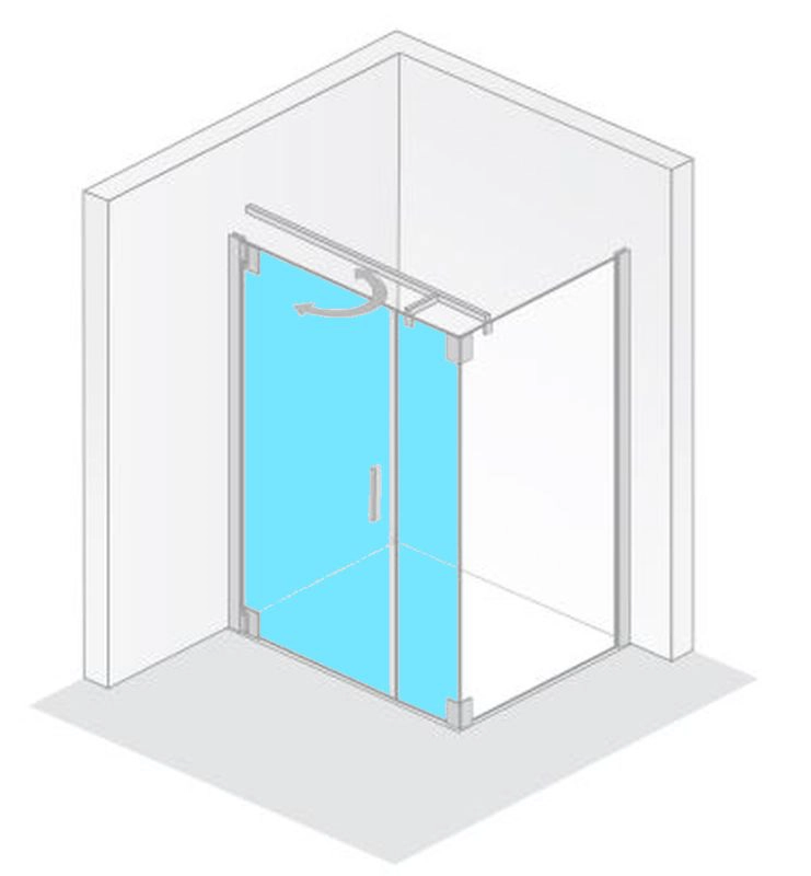 HSK Drehtür mit Nebenteil für Seitenwand pendelbar „K2P“ Glas Mattglas, Profile Chromoptik (Alu Hochglanz poliert) HSK Drehtür mit Nebenteil für Seitenwand pendelbar „K2P“ Glas Mattglas, Profile Chromoptik (Alu Hochglanz poliert)