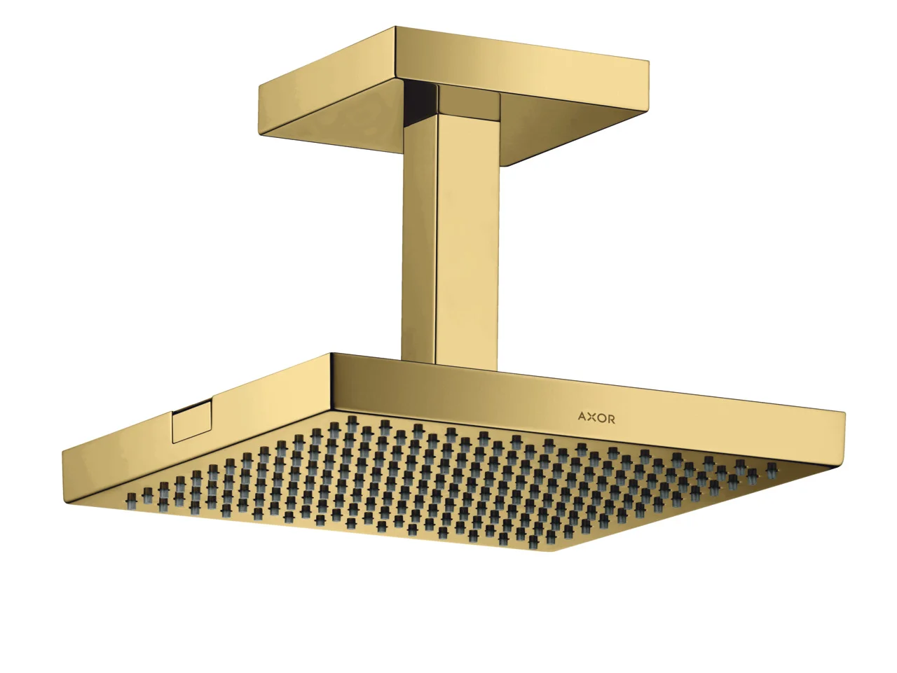 Hansgrohe AXOR ShowerSolutions Kopfbrause 1jet mit Deckenanschluss, Polished Gold Optic, 240 x 240 mm, RainAir Strahl, 12 l/min Durchfluss