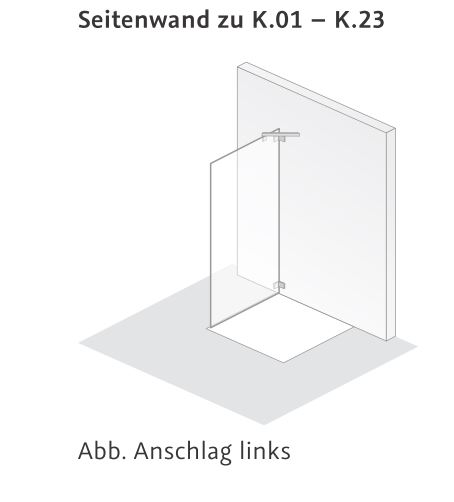 HSK Seitenwand für K.01 – K.26 „Kienle“ 200 cm Glas Carré HSK Seitenwand für K.01 – K.26 „Kienle“ 200 cm Glas Carré