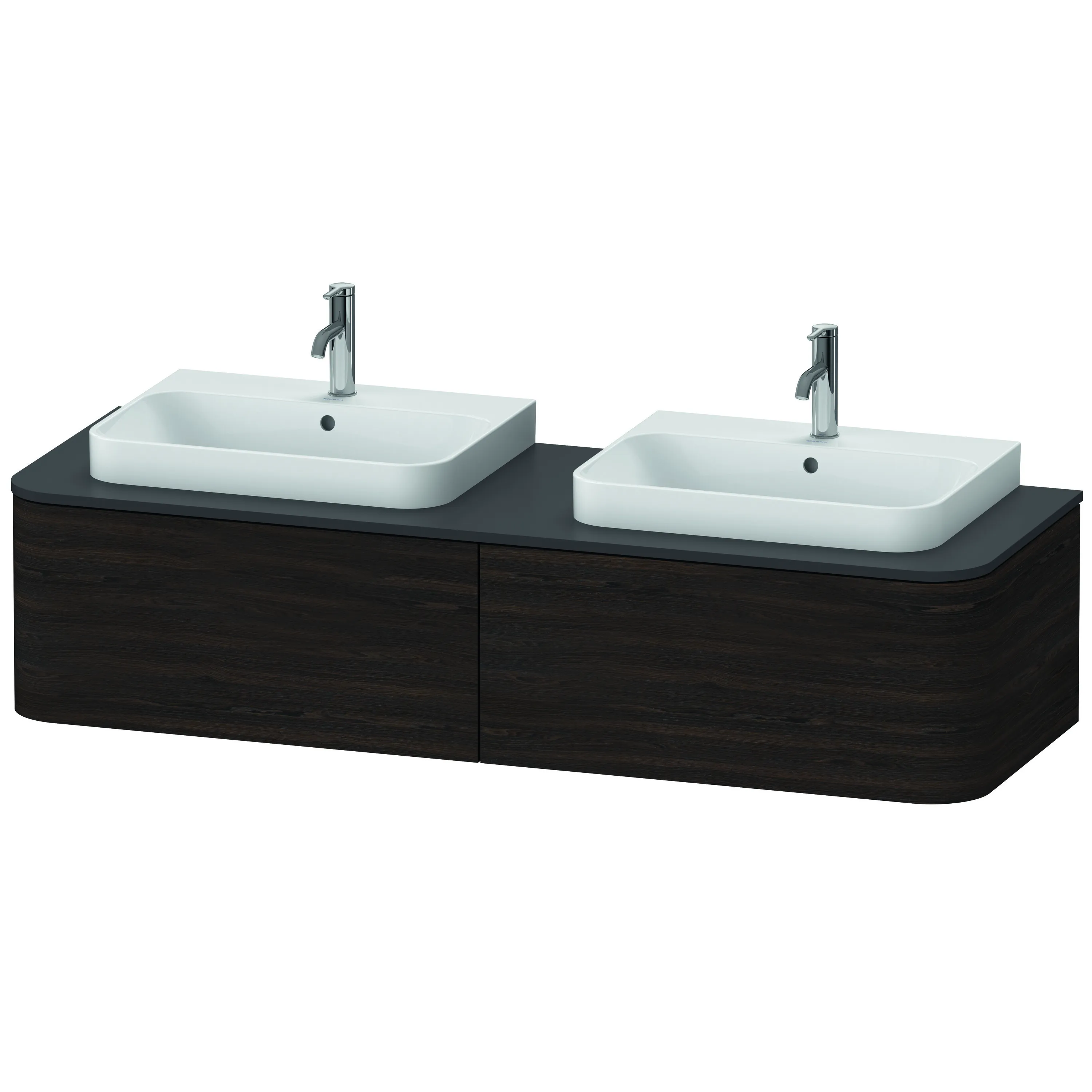 Duravit Waschtischunterschrank wandhängend „Happy D.2 Plus“ 160 × 35,4 × 55 cm Nussbaum gebürstet Duravit Waschtischunterschrank wandhängend „Happy D.2 Plus“ 160 × 35,4 × 55 cm Nussbaum gebürstet