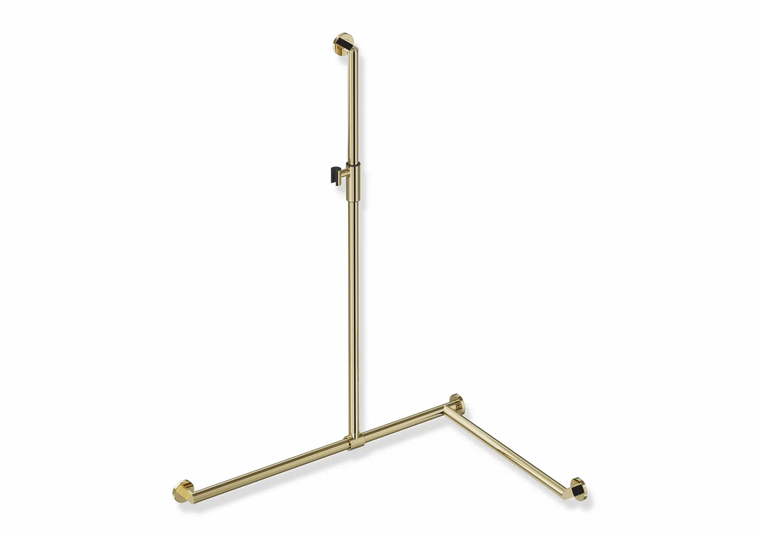 Duschhandlauf mit verschiebbarer Brausehalterstange, Edelstahl, PVD, mit magnetischem Brausehalter, senkrechte Länge 1250 mm, waagerechte Längen 947 mm und 647 mm, D: 32 mm, 70 mm tief, Ausführung rechts, in Farbe CK (Messing glänzend) Duschhandlauf mit verschiebbarer Brausehalterstange, Edelstahl, PVD, mit magnetischem Brausehalter, senkrechte Länge 1250 mm, waagerechte Längen 947 mm und 647 mm, D: 32 mm, 70 mm tief, Ausführung rechts, in Farbe CK (Messing glänzend)