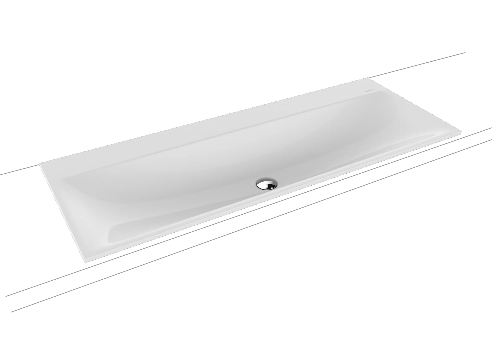 Doppelwaschtisch „Silenio“ 120 × 46 cm, ohne Hahnlochbohrung in schwarz matt, mit Perl-Effekt