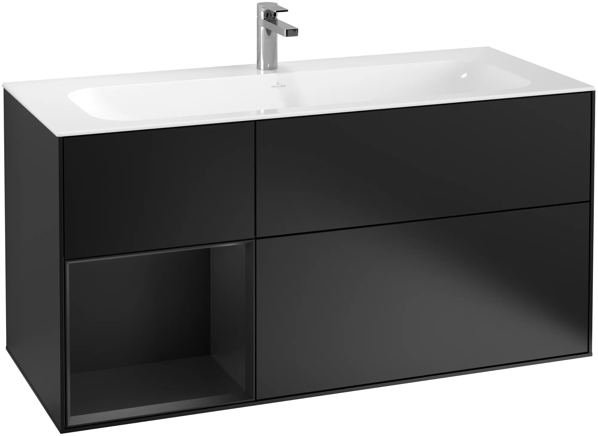 Villeroy & Boch Finion Waschbeckenunterschrank G06, 1196x591x498mm, Black Matt Lacquer