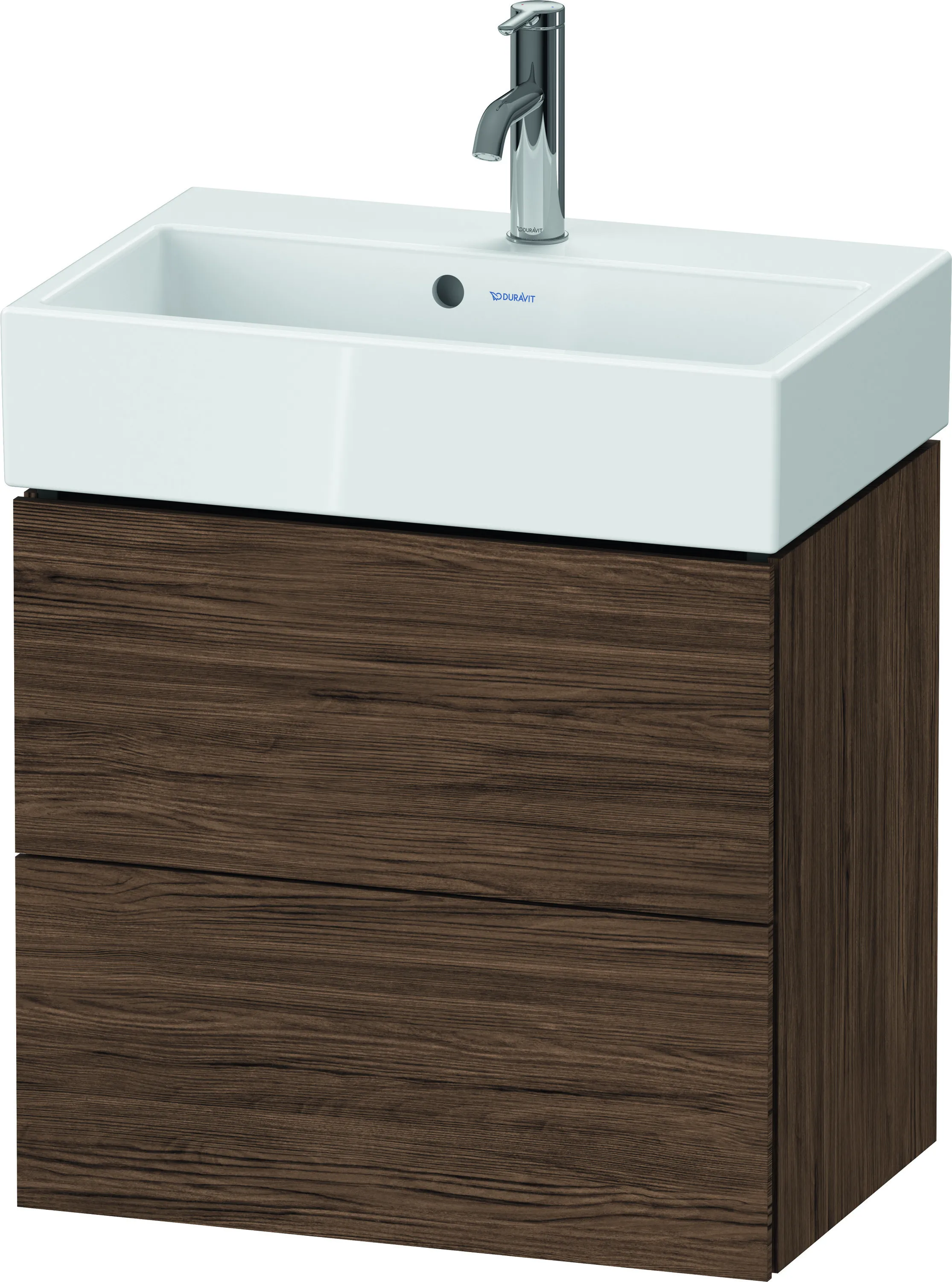 Duravit Waschtischunterschrank wandhängend „L-Cube“ 58,4 × 54,4 × 39,1 cm Nussbaum Dunkel