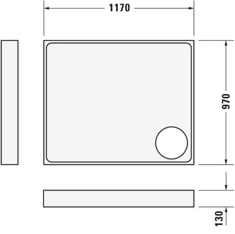 Duravit rechteck Duschwanne „Starck Slimline“ 120 × 100 cm 