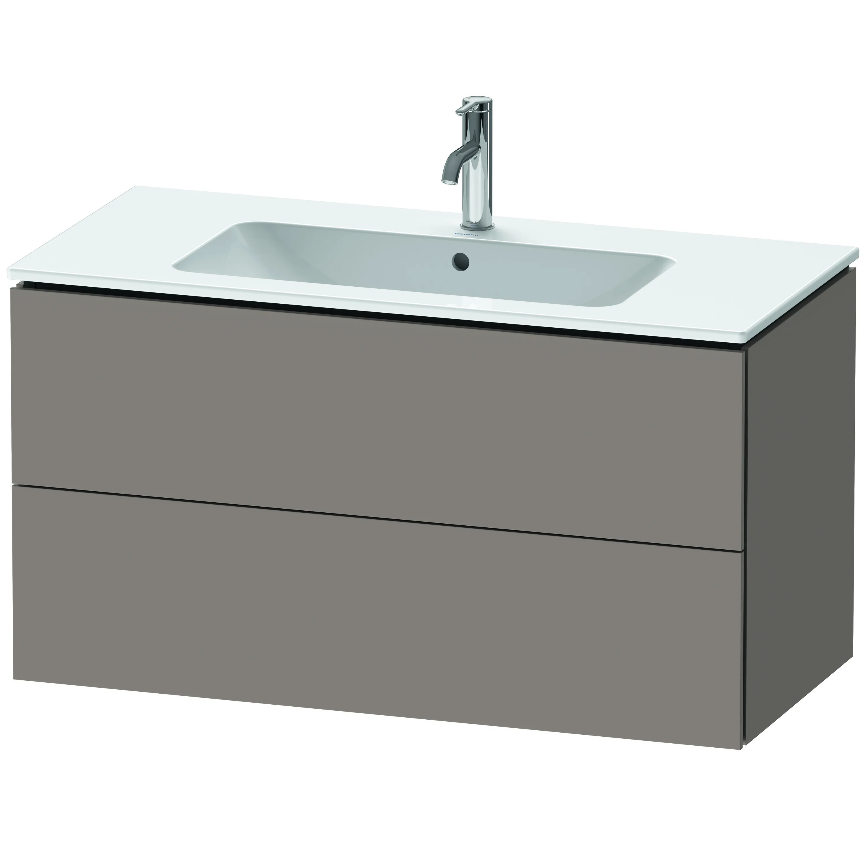 Duravit Waschtischunterschrank wandhängend „L-Cube“ 102 × 55 × 48,1 cm Basalt Matt