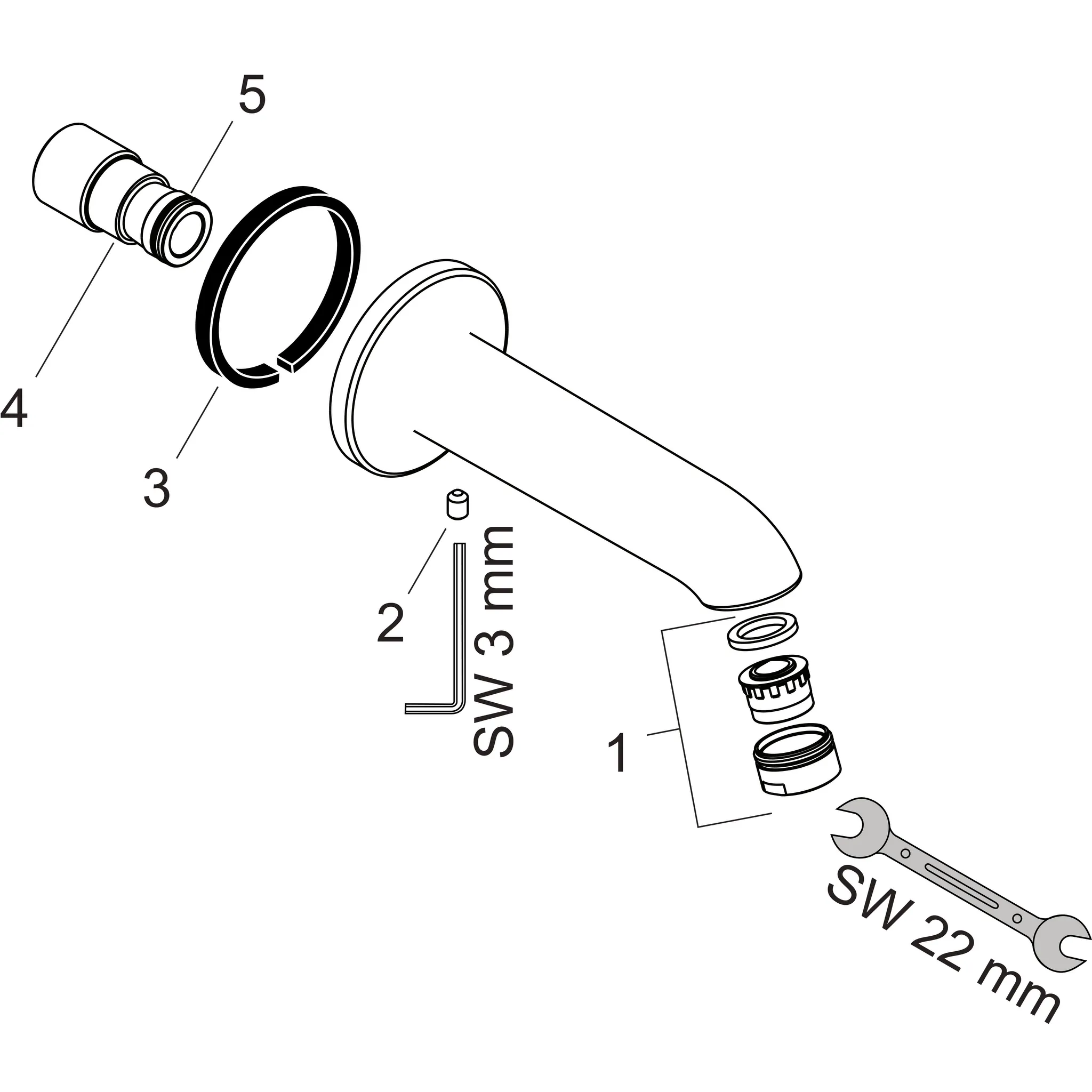 Hansgrohe Wanneneinlauf Chrom mit Rosette, DN20