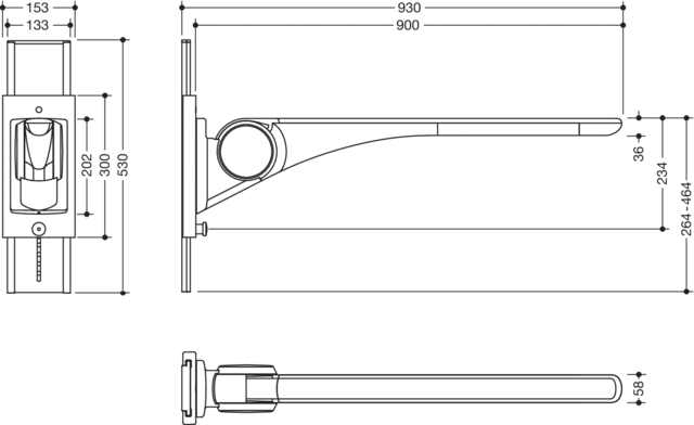 HEWI Stützklappgriff „Serie 802 LifeSystem“