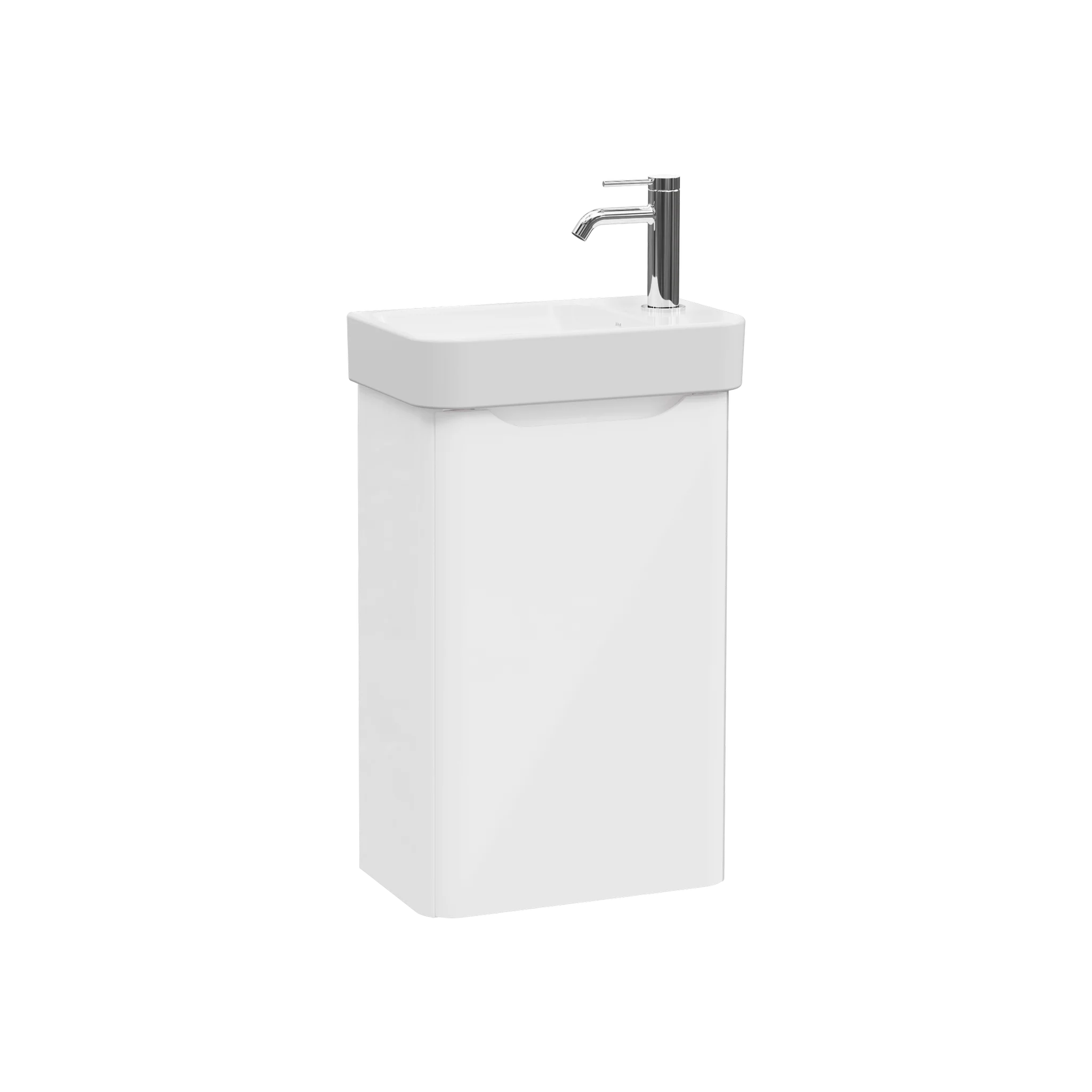 VitrA New Integra Round Set Handwaschbecken mit Unterschrank, 45 x 28 x 74 cm, weiß Hochglanz VitrA New Integra Round Set Handwaschbecken mit Unterschrank, 45 x 28 x 74 cm, weiß Hochglanz