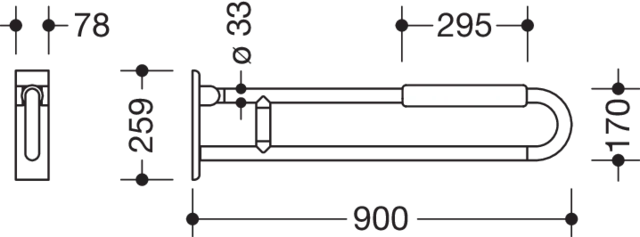 HEWI Stützklappgriff „Serie 801“