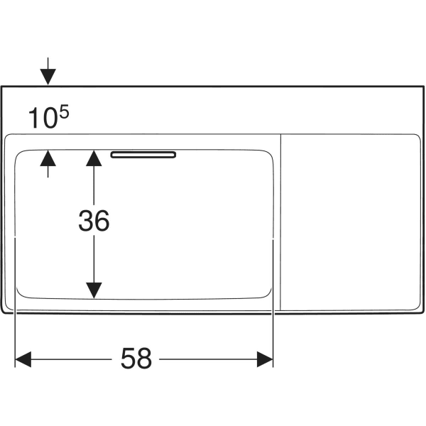 Wandwaschtisch mit Ablagefläche „One“ mit horizontalem Ablauf, rechteckig, Ablagefläche rechts 90 × 48 cm in weiß alpin mit KeraTect® Wandwaschtisch mit Ablagefläche „One“ mit horizontalem Ablauf, rechteckig, Ablagefläche rechts 90 × 48 cm in weiß alpin mit KeraTect®
