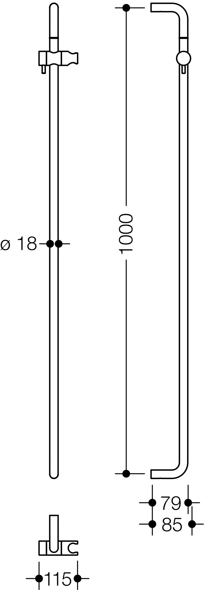 Brausehalterstange „System 815“