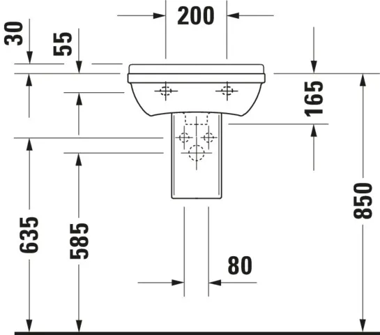 Wandwaschtisch „Starck 3“, mit Überlauf, Hahnlochposition mittig Wandwaschtisch „Starck 3“, mit Überlauf, Hahnlochposition mittig