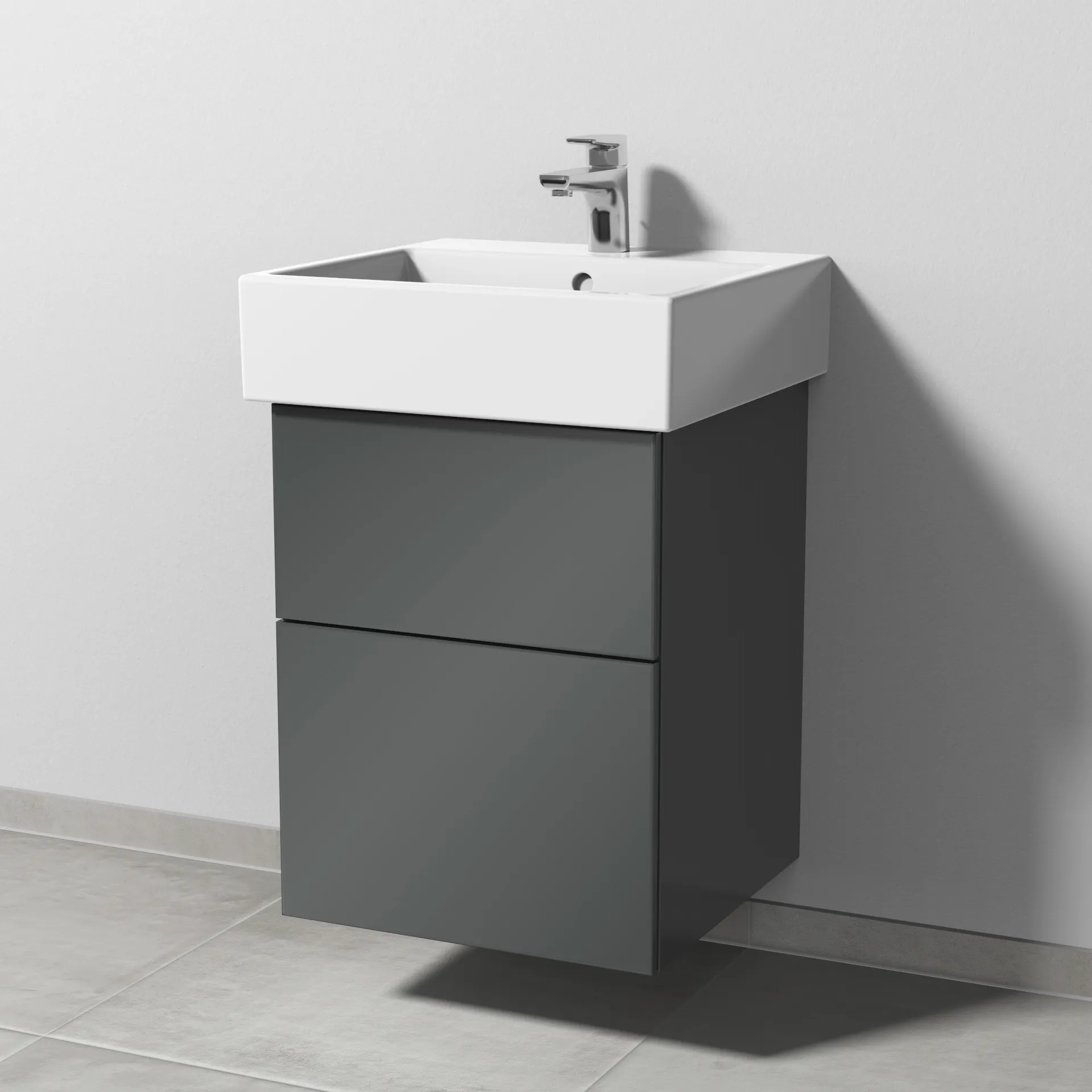 Sanipa Waschtischunterschrank „3way“ passend zu Keramik-Waschtische Vero Air von Duravit 450 × 591 × 447 mm in Anthrazit (glanz) Sanipa Waschtischunterschrank „3way“ passend zu Keramik-Waschtische Vero Air von Duravit 450 × 591 × 447 mm in Anthrazit (glanz)
