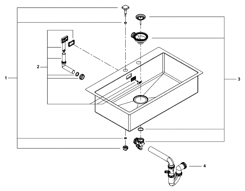 Grohe K800 Edelstahlspüle K800 90-S 84,6⁄51 1.0 Grohe K800 Edelstahlspüle K800 90-S 84,6⁄51 1.0