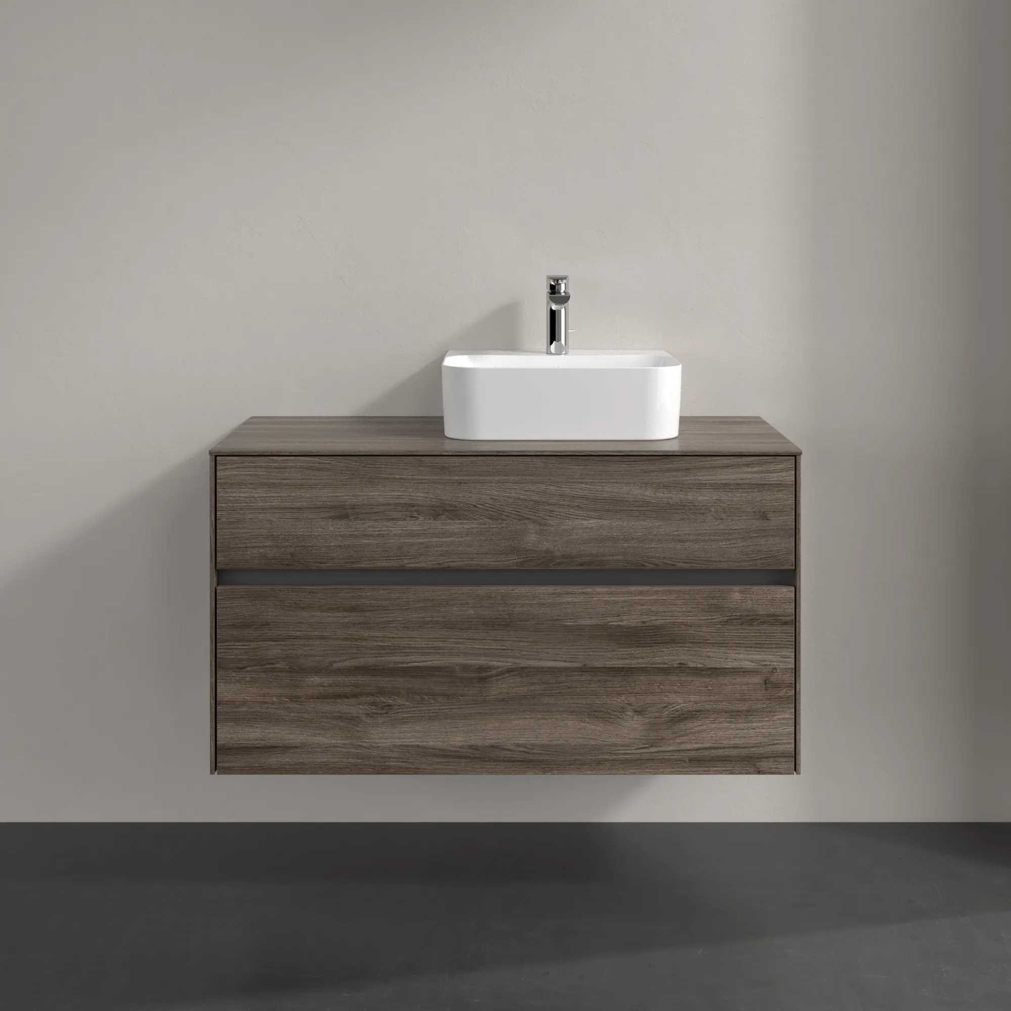 Villeroy & Boch Waschtischunterschrank „Collaro“ 1000 × 548 × 500 mm Stone Oak, ohne Beleuchtung, für Becken rechts