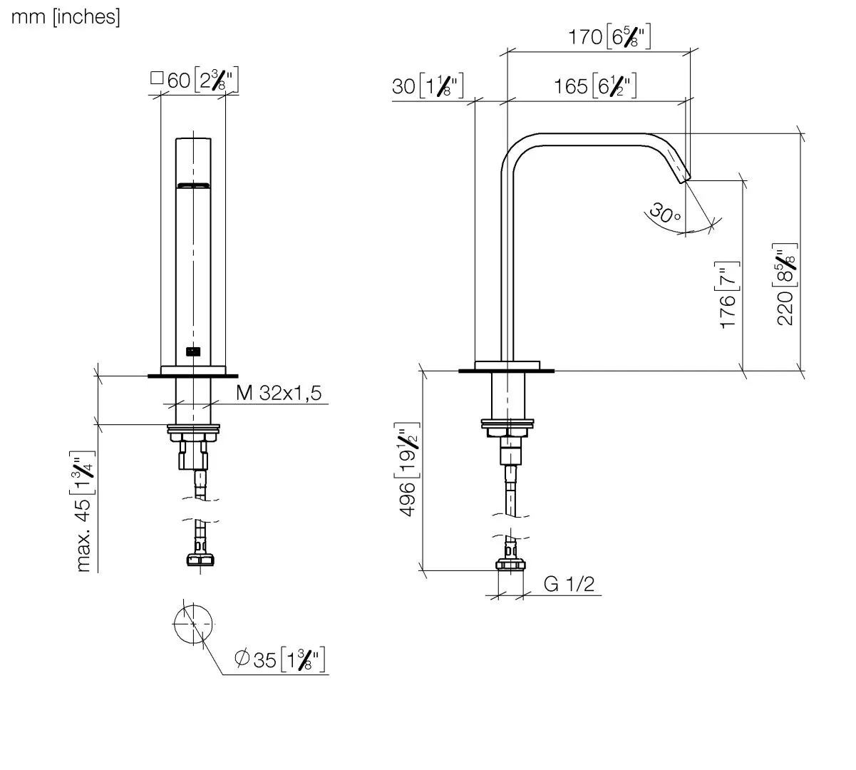Waschtisch-Stand-Auslauf ohne Ablaufgarnitur IMO Chrom 13716671 Waschtisch-Stand-Auslauf ohne Ablaufgarnitur IMO Chrom 13716671