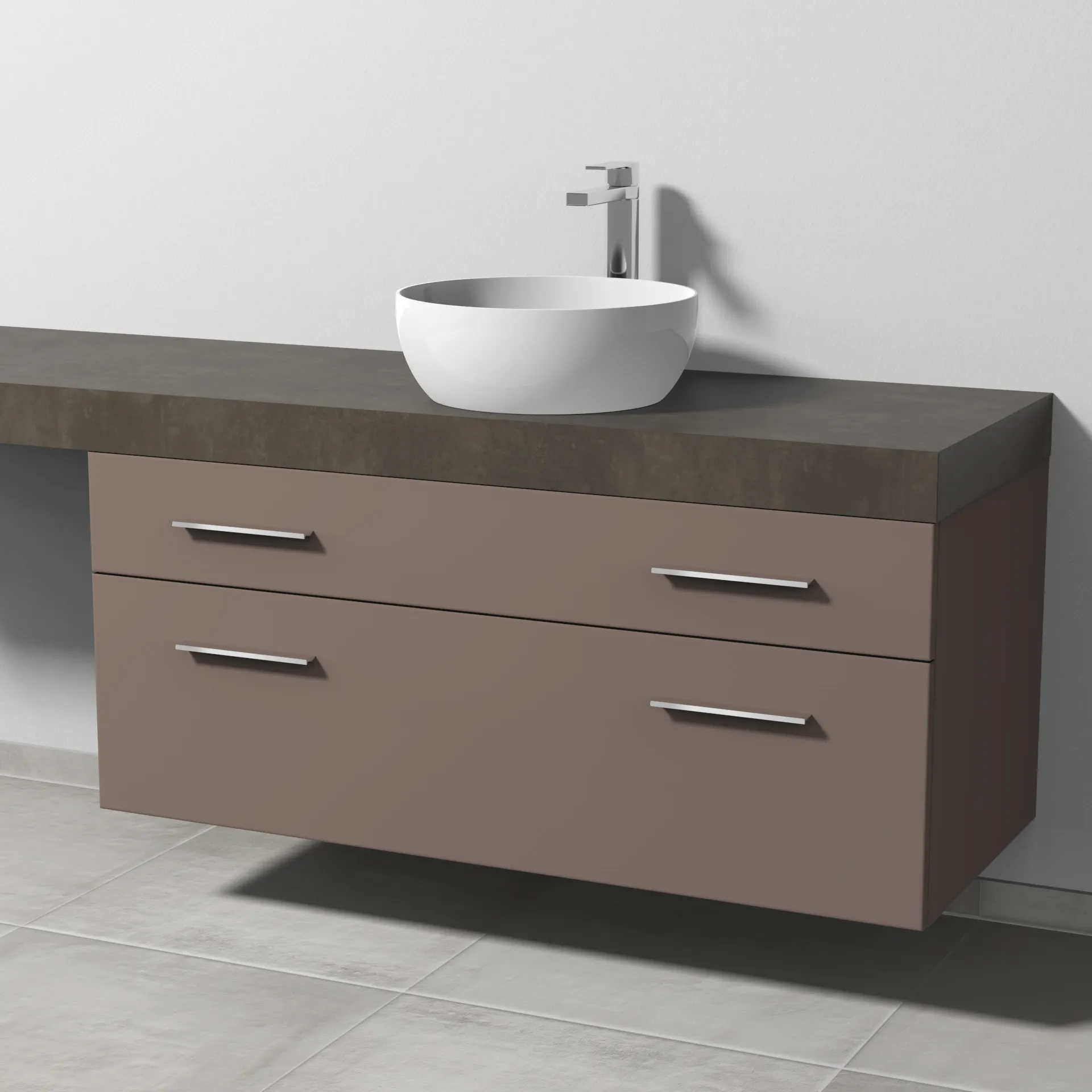 Sanipa Waschtischunterschrank „2morrow“ 1200 × 510 × 520 mm in Taupe (matt)