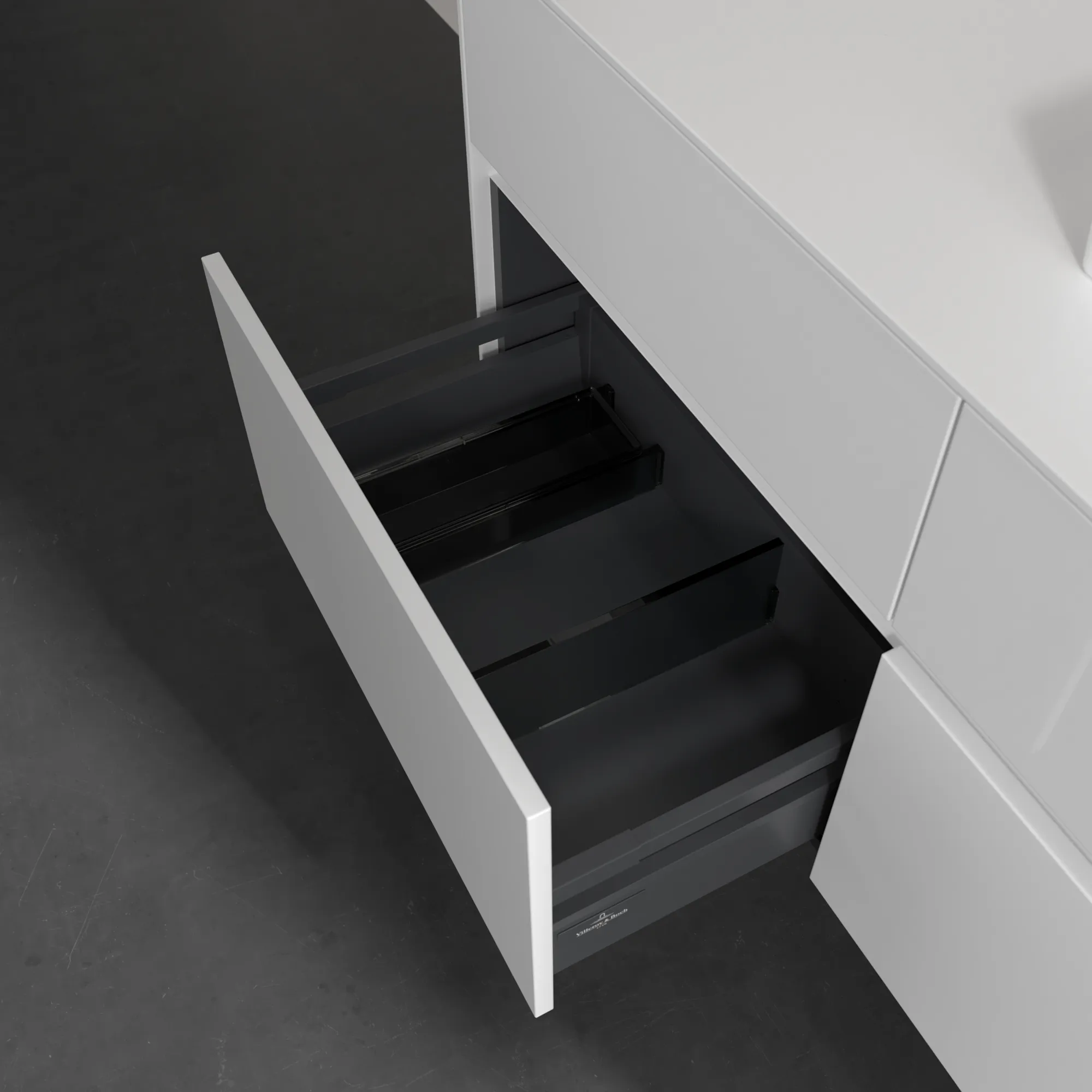 Villeroy & Boch Waschtischunterschrank „Collaro“ 1200 × 548 × 500 mm Glossy White, ohne Beleuchtung, für Becken rechts